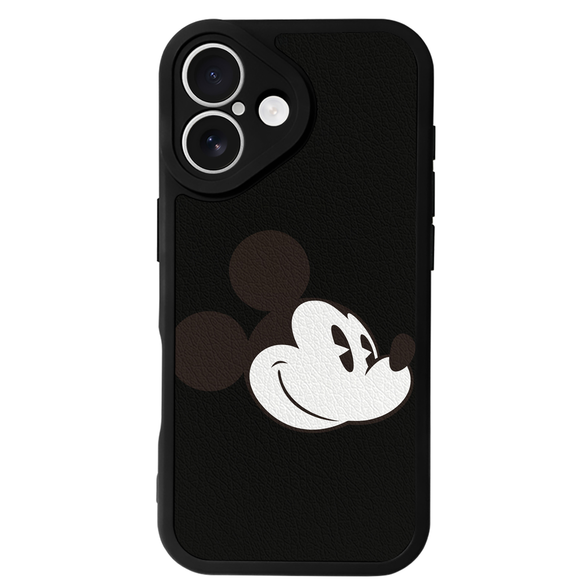 （画像用） ミッキーマウス Mickey Mouse 【iPhone 16シリーズ対応】シリコンスマホケース（レザー調） 材質：シリコン
